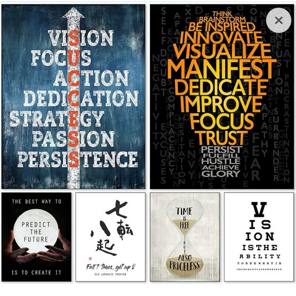 6 Pack of Inspirational Wall Art Posters New - Picture 1 of 8